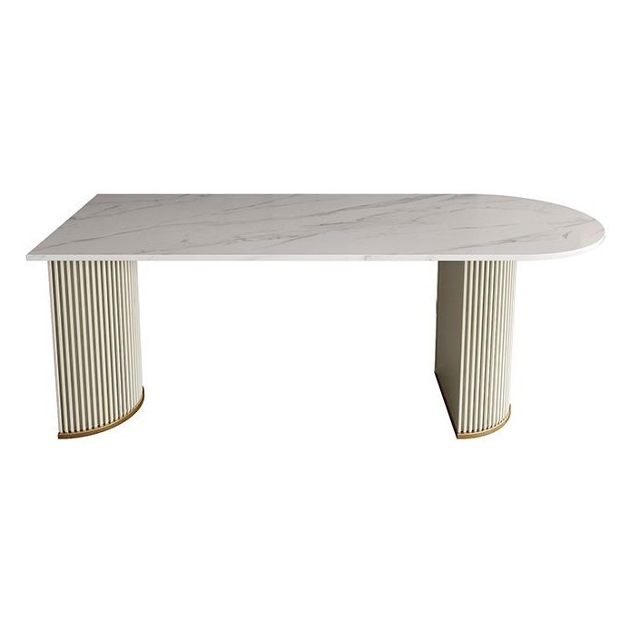 Traditional Luxury Dining Table White Top Specialty Dining Table for Home