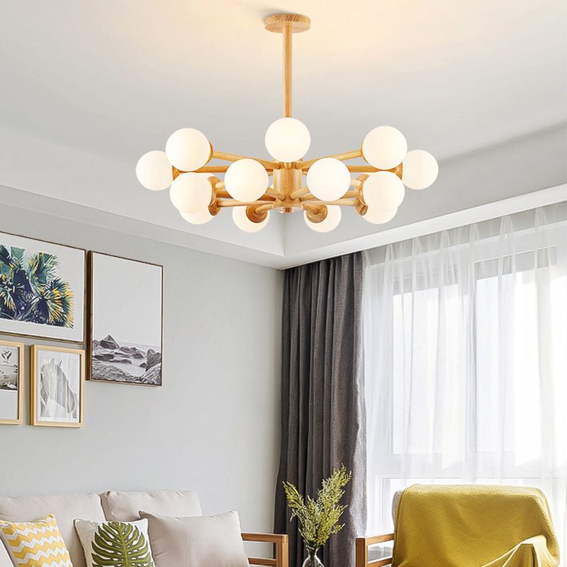 Multi-Light Chandelier Light Fixture Modern Style Ball Shape Glass Pendant Lamp