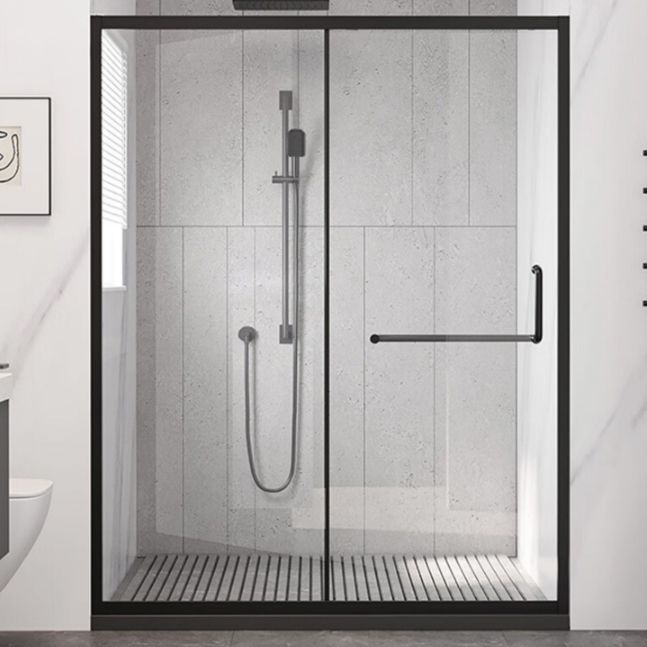Single Sliding Framed 74.8" H Shower Bath Door Modern Tempered Shower Door