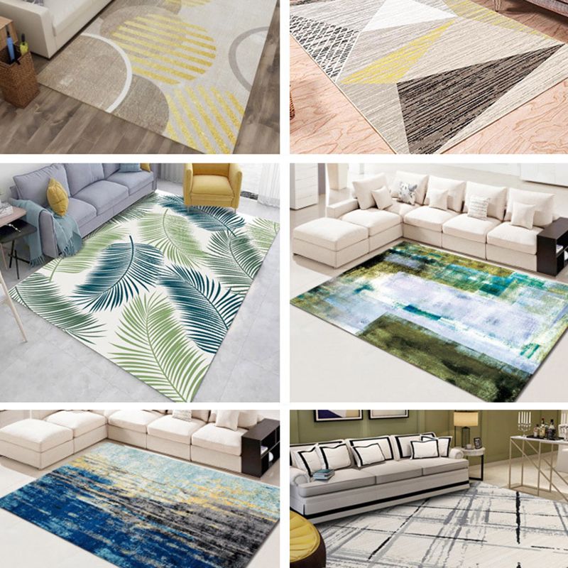 Calming Geo Printed Rug Multicolored Polyster Area Carpet Non-Slip Backing Stain-Resistant Area Rug for Living Room