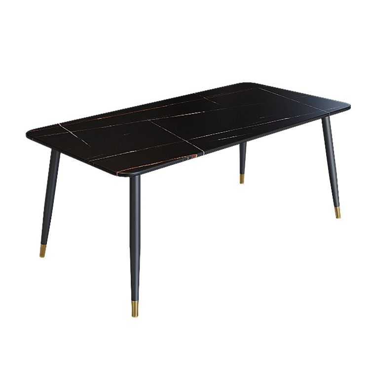 Industrial Kitchen Dinner Table Rectangle Stone 4 Legs Dining Table