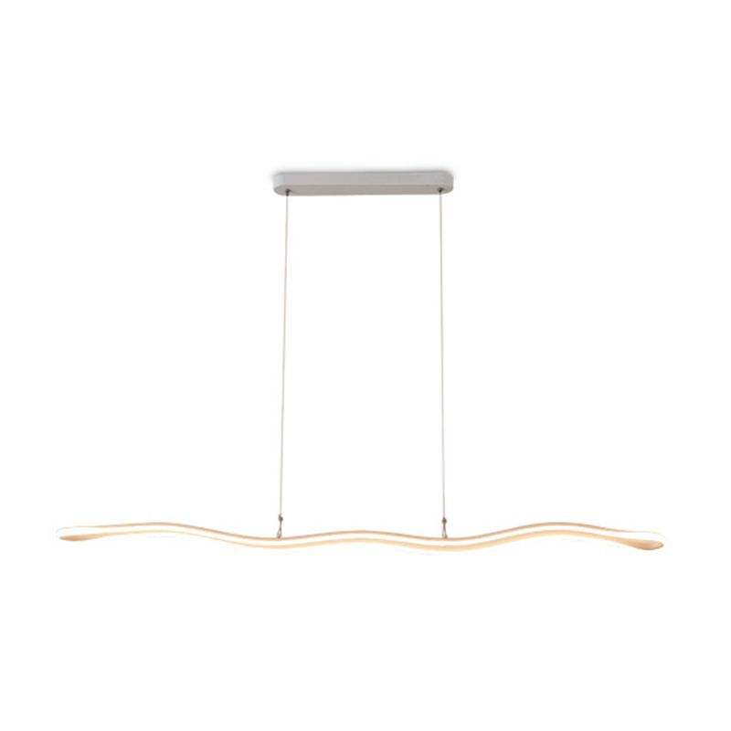 Curved Island Ceiling Light Minimalist Style LED Metal Pendant Lighting Fixture for Dinning Room