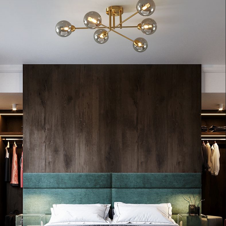 Luz de techo de vidrio moderno de lámpara de montaje de techo esférico