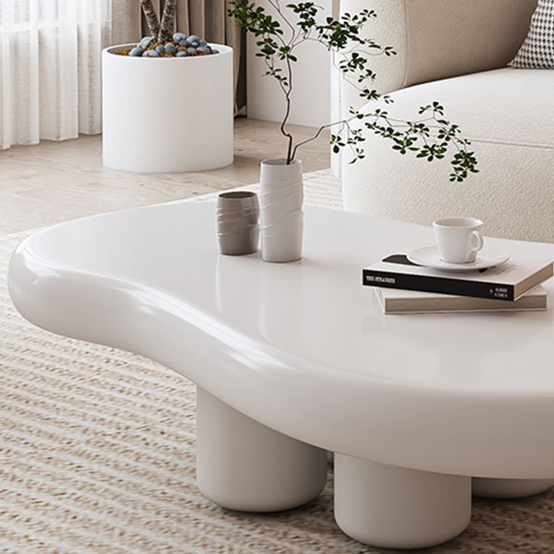 Contemporary Corner Table Wood White 4 Legs Accent Side Table