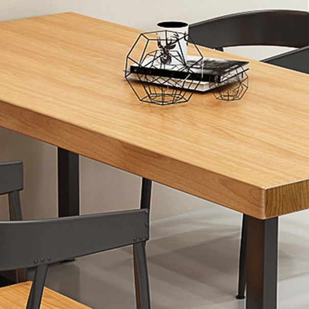 1/5 Pieces Rectangular Dining Table Set Industrial Style Wooden Dining Table with Chairs
