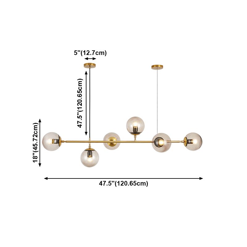 Nordic Dining Chandelier Lamp Dining Room Modern Glass Shade Ceiling Hanging Lamp Fixture