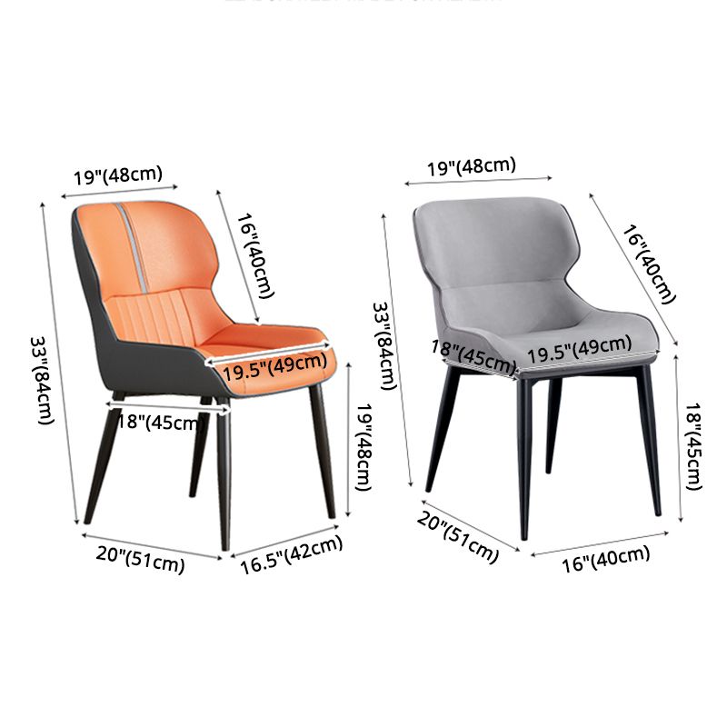 Chaise Parsons de style industriel, chaises de salle à manger sans accoudoirs avec pieds en métal