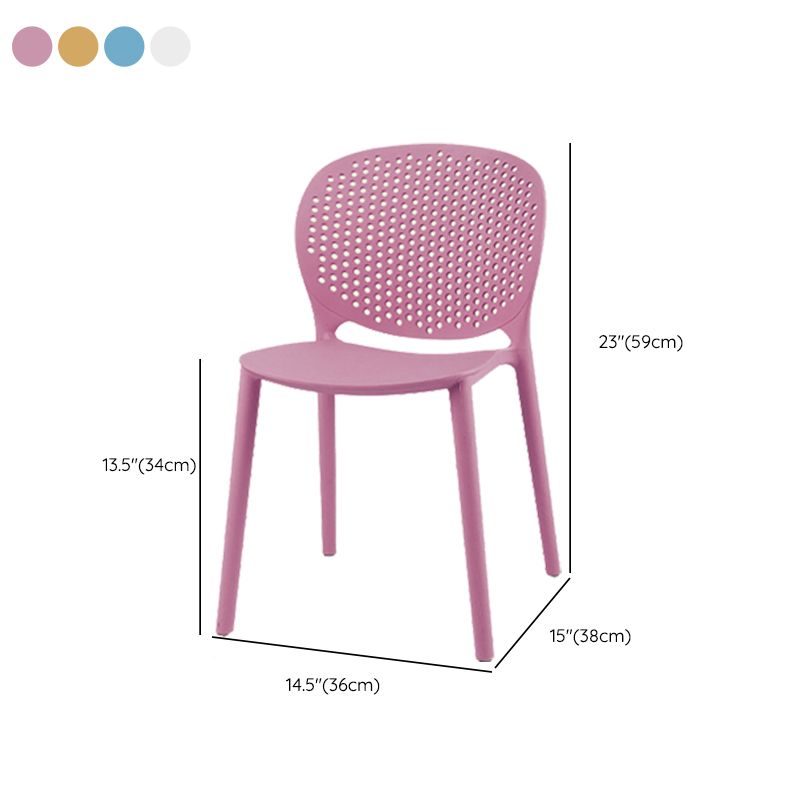Modern Open Back Side Chair Plastic Armless Dining Chair for Restaurant