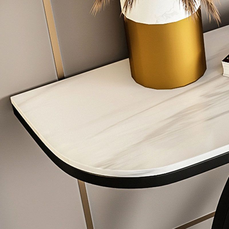 31.5-inch Tall Accent Table Stone Glam Console Table with 1 Shelf