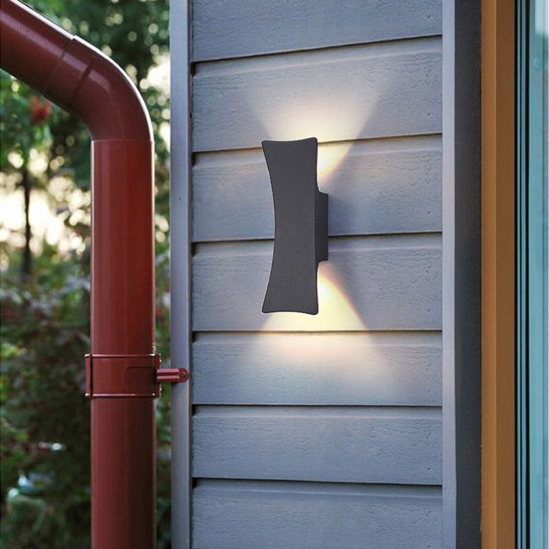 2-Light White/Black Modernism Wall Mounted Sconce Metal Shaded Wall Light