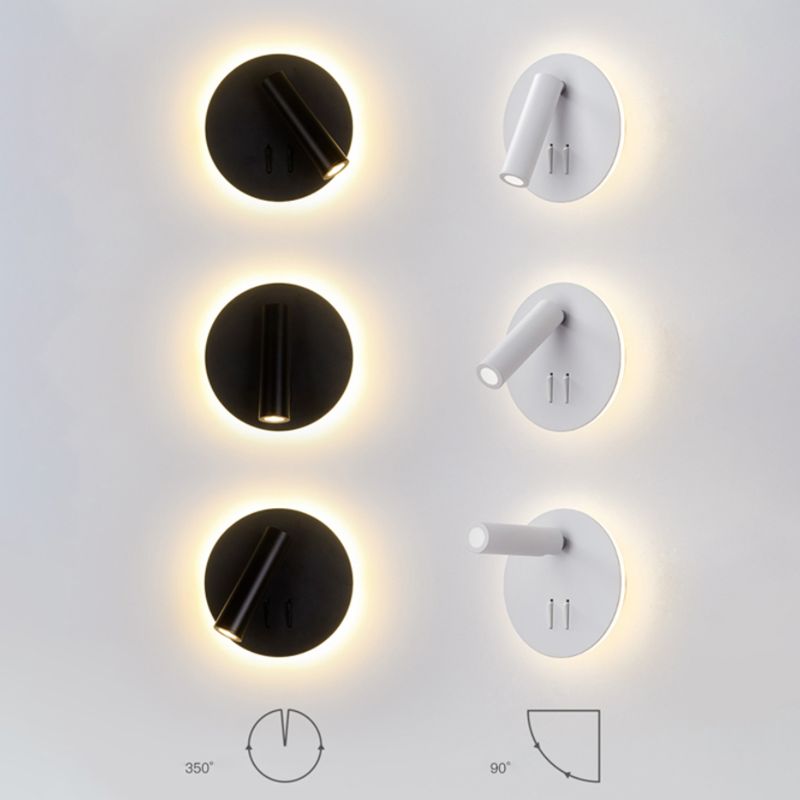 Modern Minimalist Style Cylinderical Sconce Light Fixtures Metal 2 Lights Wall Light
