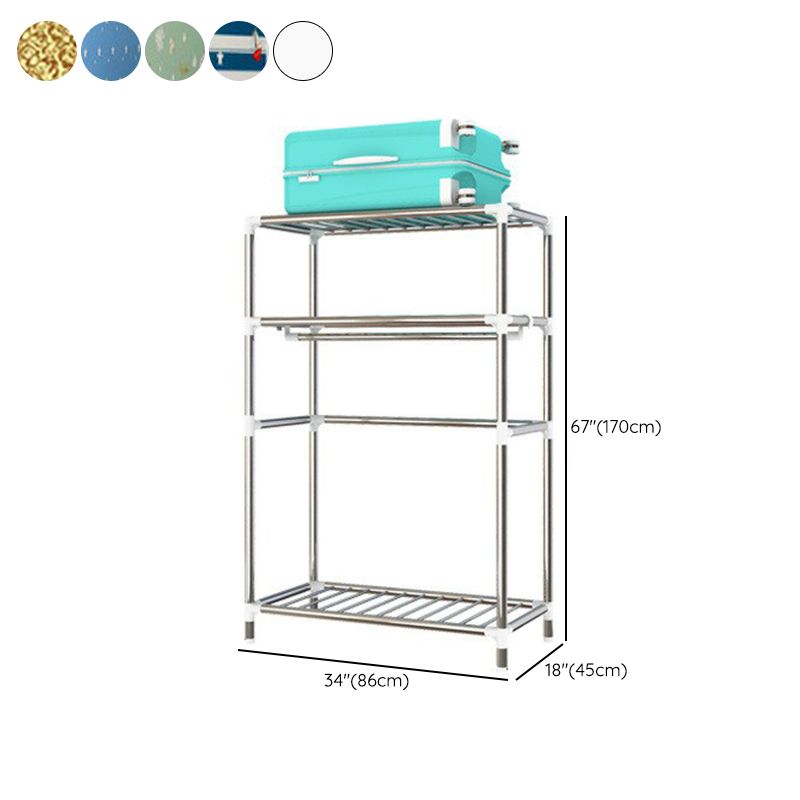 Contemporary Style Home Wardrobe Steel Wardrobe Closet with Shelves