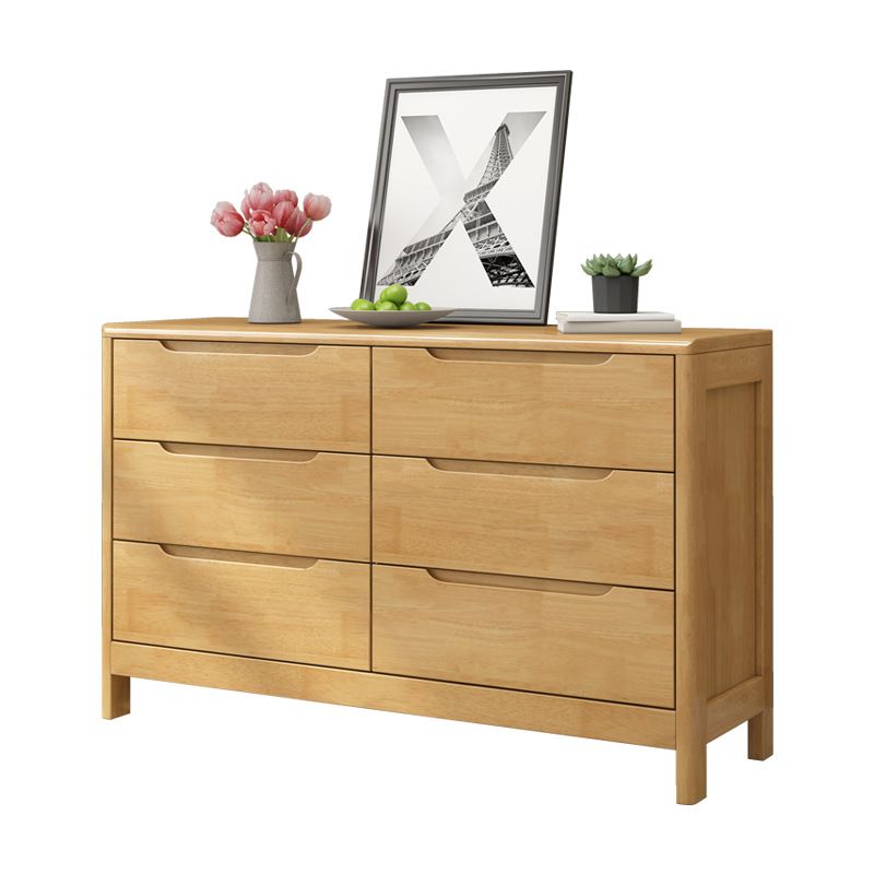 16" W Storage Chest Rubber Wood Storage Chest Dresser with Drawers