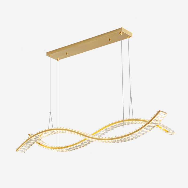 Modern 1/2-Light Golden Kitchen Island Lighting LED Ceiling Light