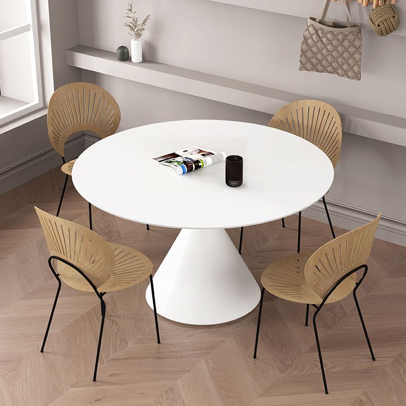 Contemporary Pedestal Dining Table Round Stone Furniture for Dining Room