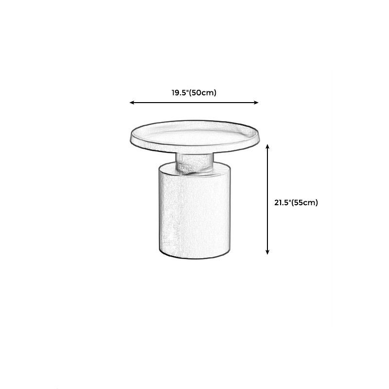 Round Metal Coffee Table black/White finish Cocktail Table - 19.7''/29.5''