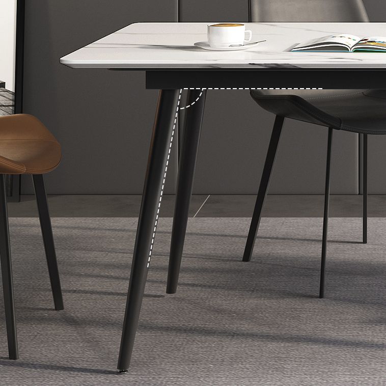 Modern Dining Room Set 1/4/7 Pcs Sintered Stone Top Table with Wingback Chairs