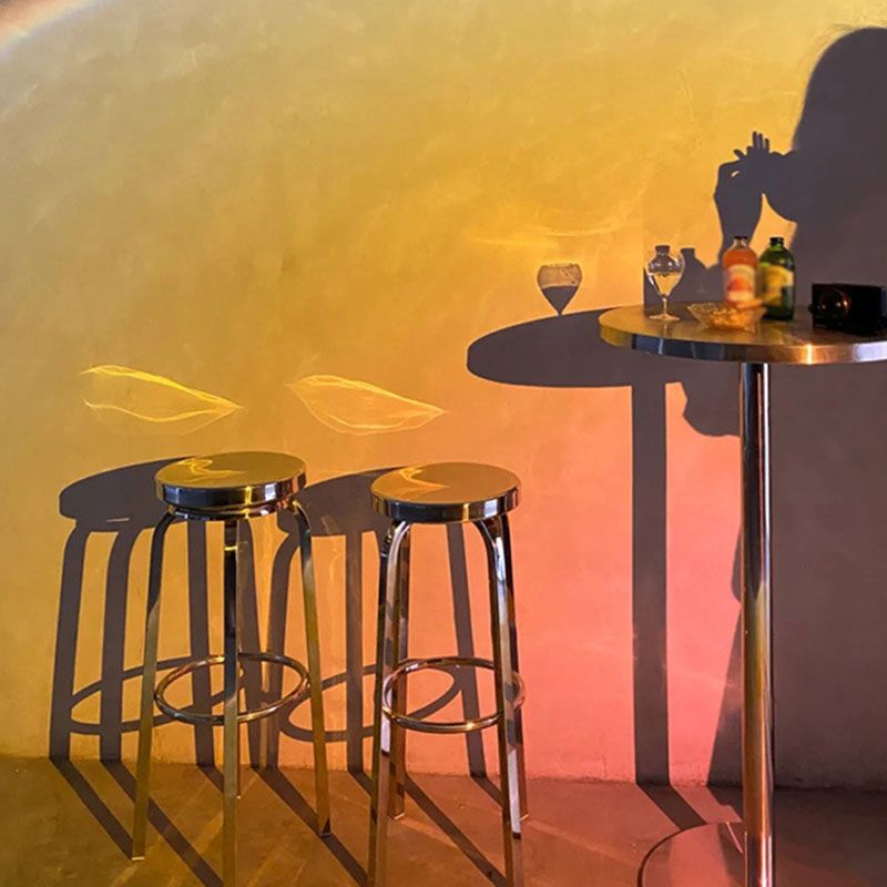 Taburete de bar sin brazos de estilo industrial, taburetes de mostrador de acero inoxidable para cafetería, 1 pieza