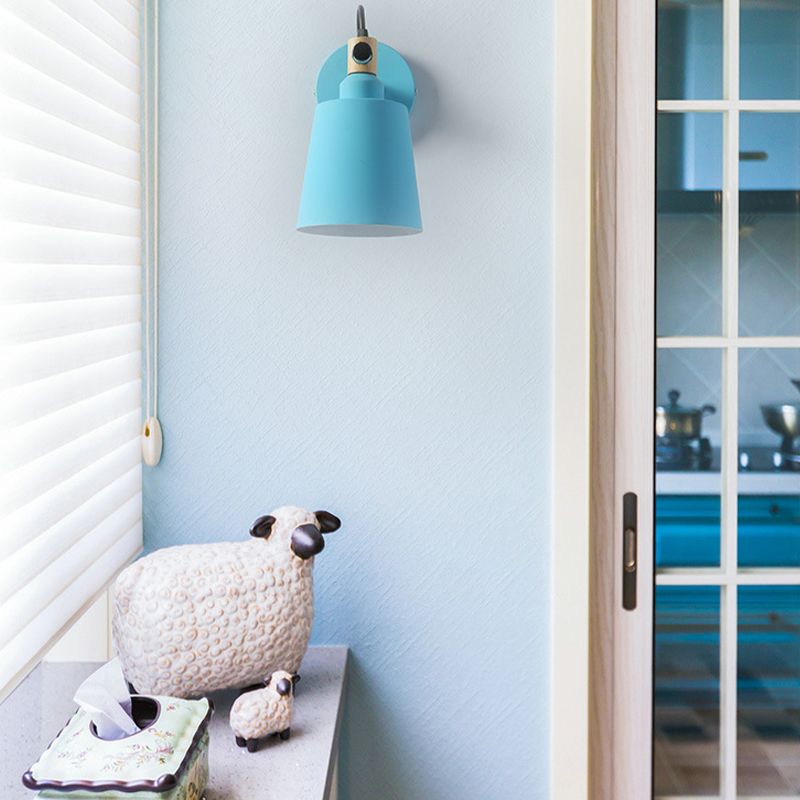 Macaron Empire Shape Wall Sconce Metal 1 Light Sconces for Bedroom