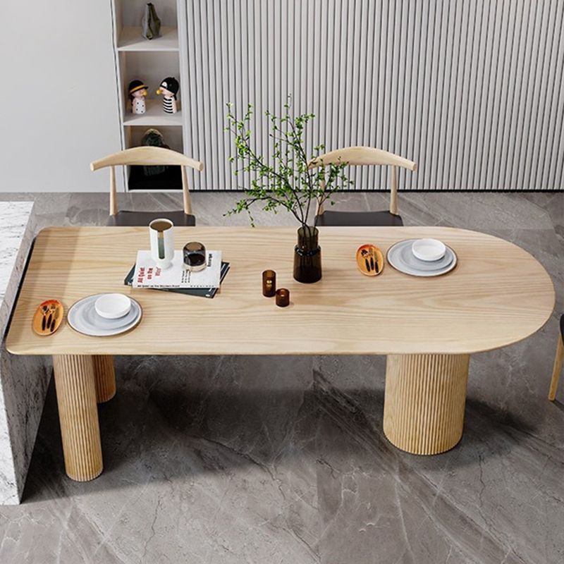 Modern Solid Wood Dining Table Free Form Table with 3 Legs for Kitchen