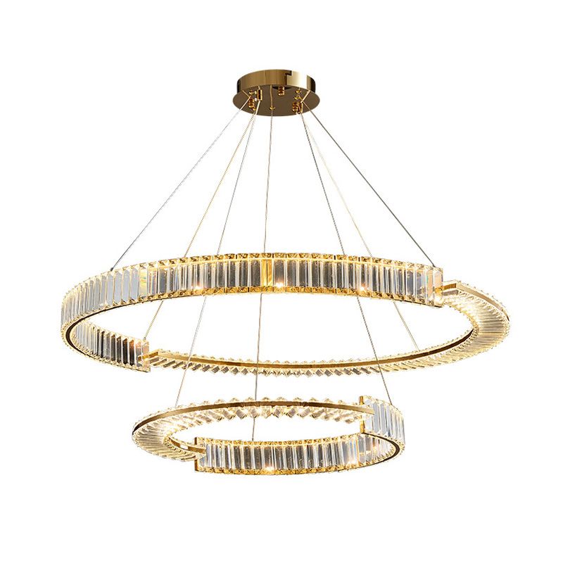 Moderne stijl helder kristal plafond hanger lichtring hangende verlichtingsarmaturen
