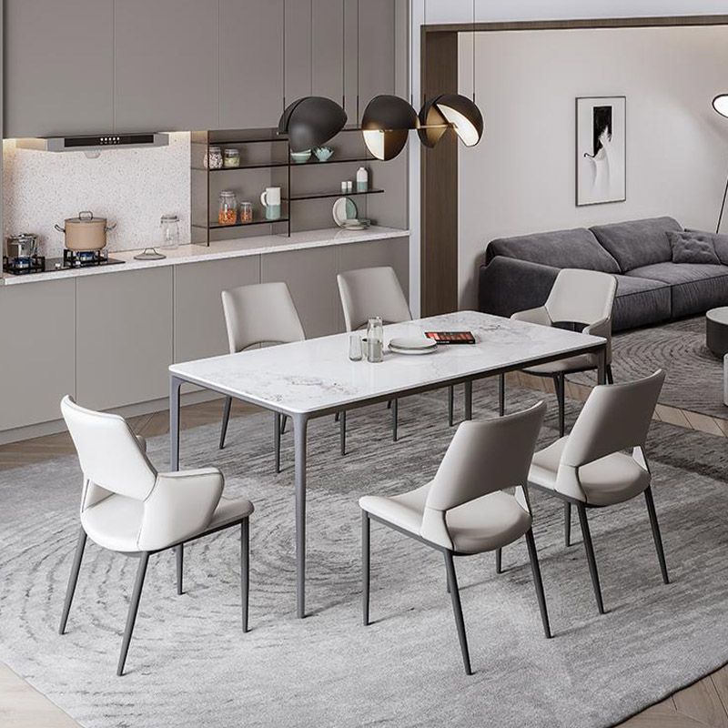 Kitchen Open Back Dining Chair Industrial Upholstered Armless Chair