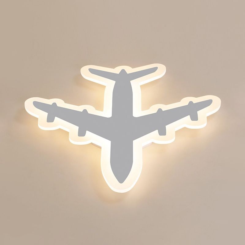 Weiße Flugzeug-Unterputzleuchte, künstlerische Acryl-LED-Deckenleuchte für Schlafzimmer