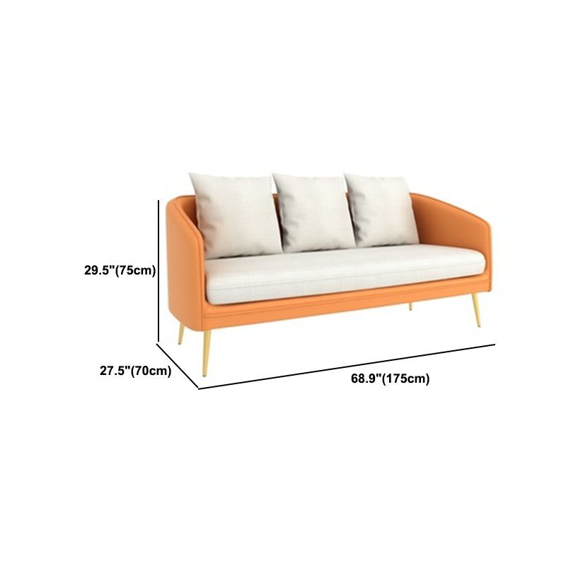 Faux Leather 27.56" W Tight Back Sofa for Living Room, Apartment