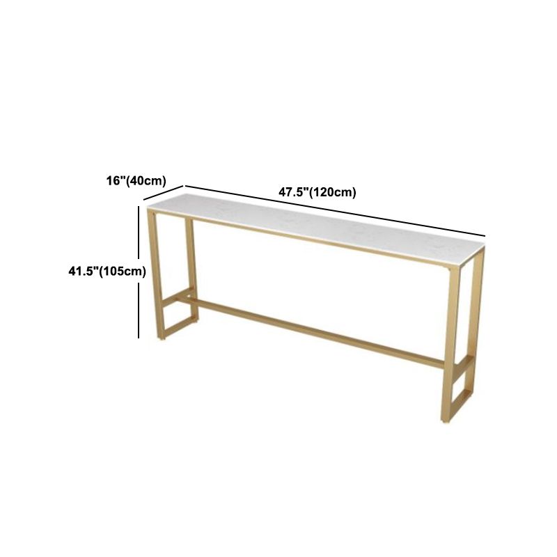Glam 1/3/7 Pieces Bar Table Set Rectangle Stone Counter Table with High Stools