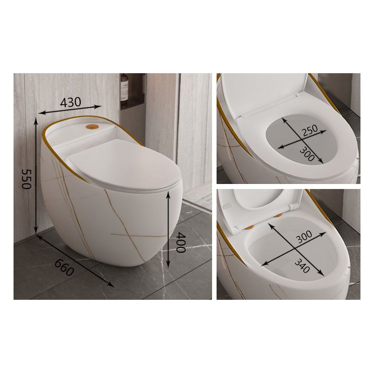 Siphon Jet Porcelain Toilet One Piece Toilet Floor Mounted Toilet Bowl