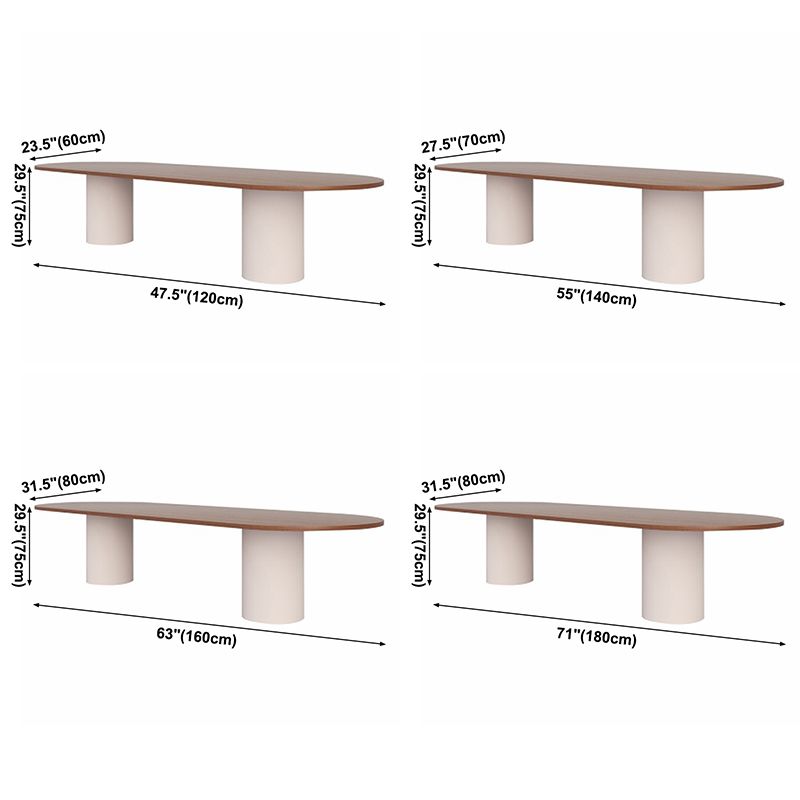 Mesa moderna del sitio de comedor de pino ovalado de madera maciza muebles para el hogar