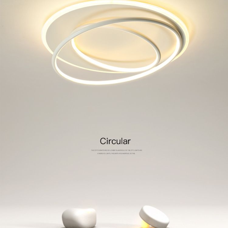 Style simple anneau encastré lampe métallique chambre plafond encastré lumière LED