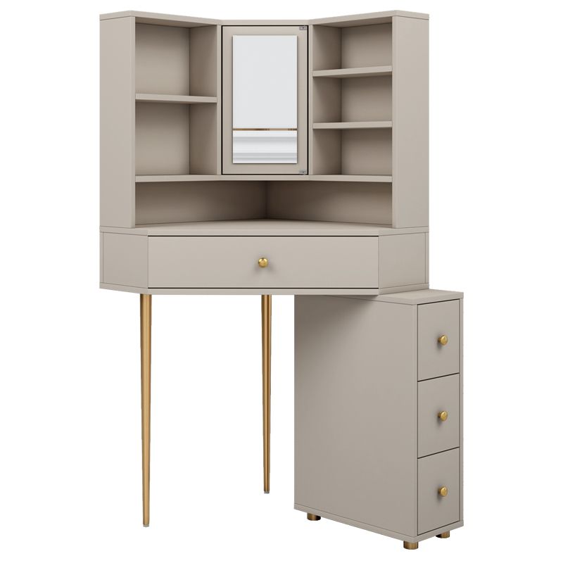 Mirrored Vanity Table and Stool Set 33.4" Wide Vanity Dressing Table