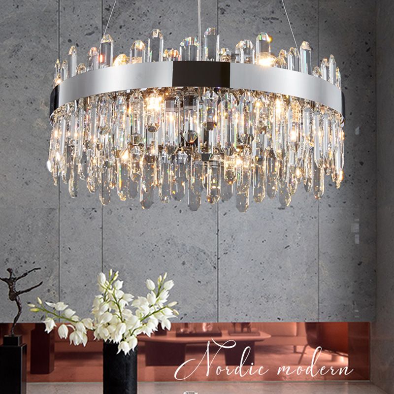 Radform Kronleuchter Licht moderner Kristall 1-Licht Kronleuchter Lichtleuchte in Silber