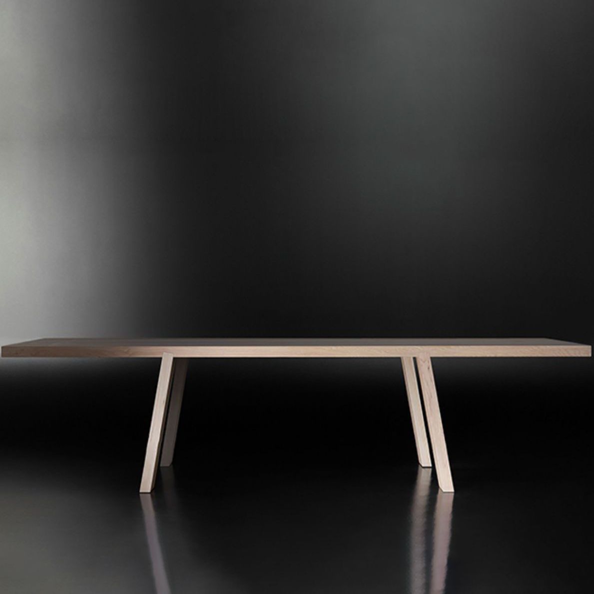 Mesa moderna de madera maciza de fresno para restaurante, mesa de cocina rectangular con 4 patas