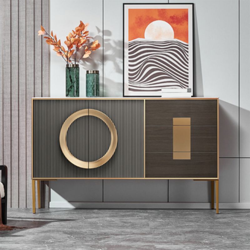 Classic Glam Combo Dresser Oak Storage Chest Dresser for Bedroom