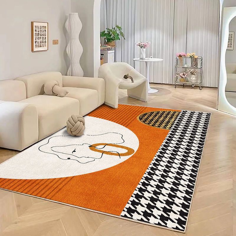 Luxury Area Carpet Funky Washable Rug Polyester Non-Slip Carpet for Home Decor