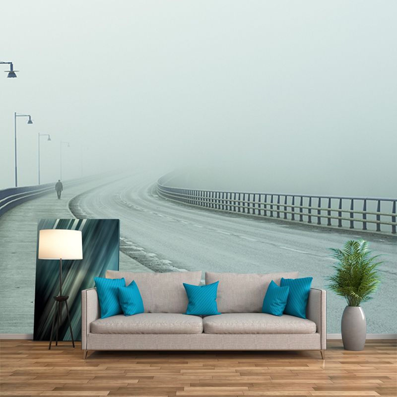 Road Scene Mural Industrial Space Extension Mural Mildew Resistant Decorative Wall Art