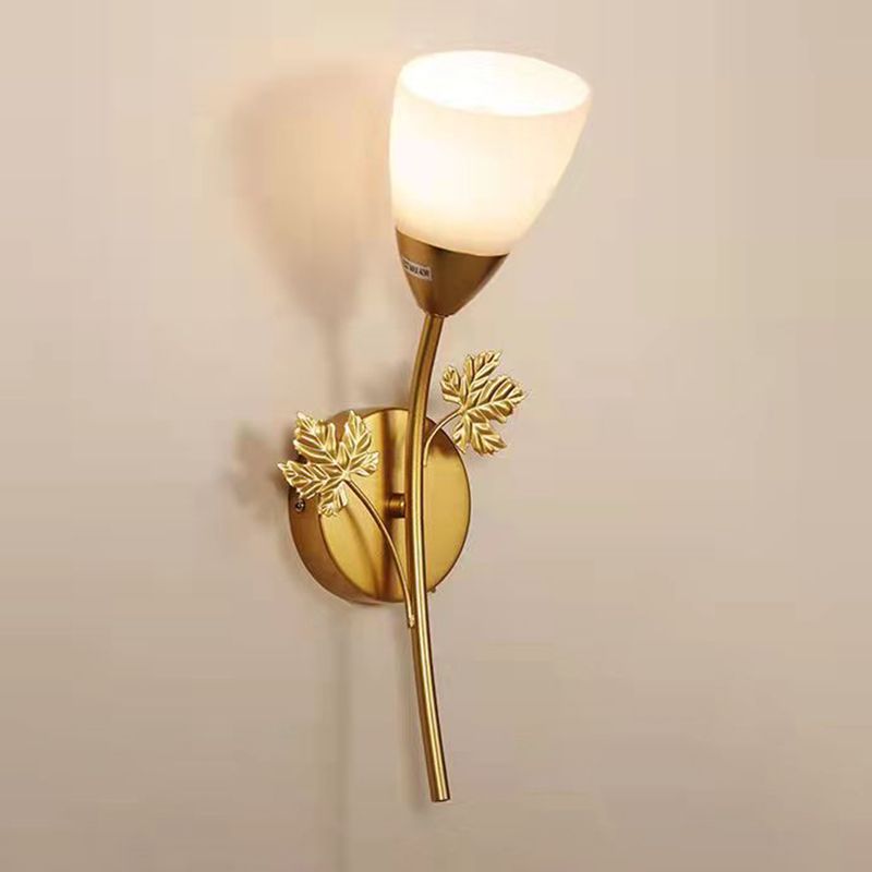 Conical Glass Wall Light Sconce Minimalist Style Sconce Light Fixture for Bedroom