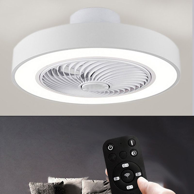 Acrylkreis -LED -Deckenventilatoren im modernen Eisenmakaron Deckenventilator Licht für Innenräume
