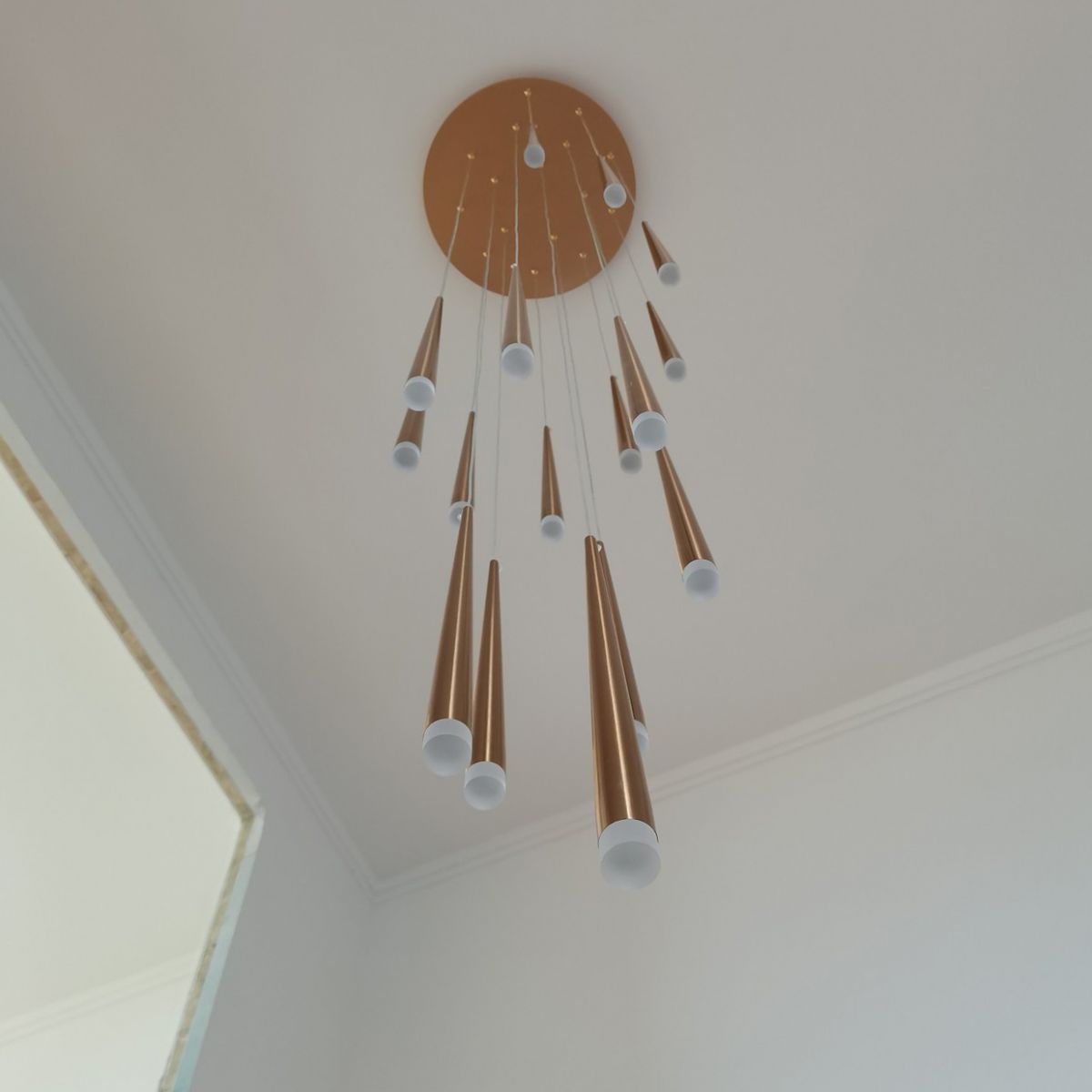 Spiral Hanging Light Fixtures Modern Simple Acrylic Ceiling Pendant for Stairwell