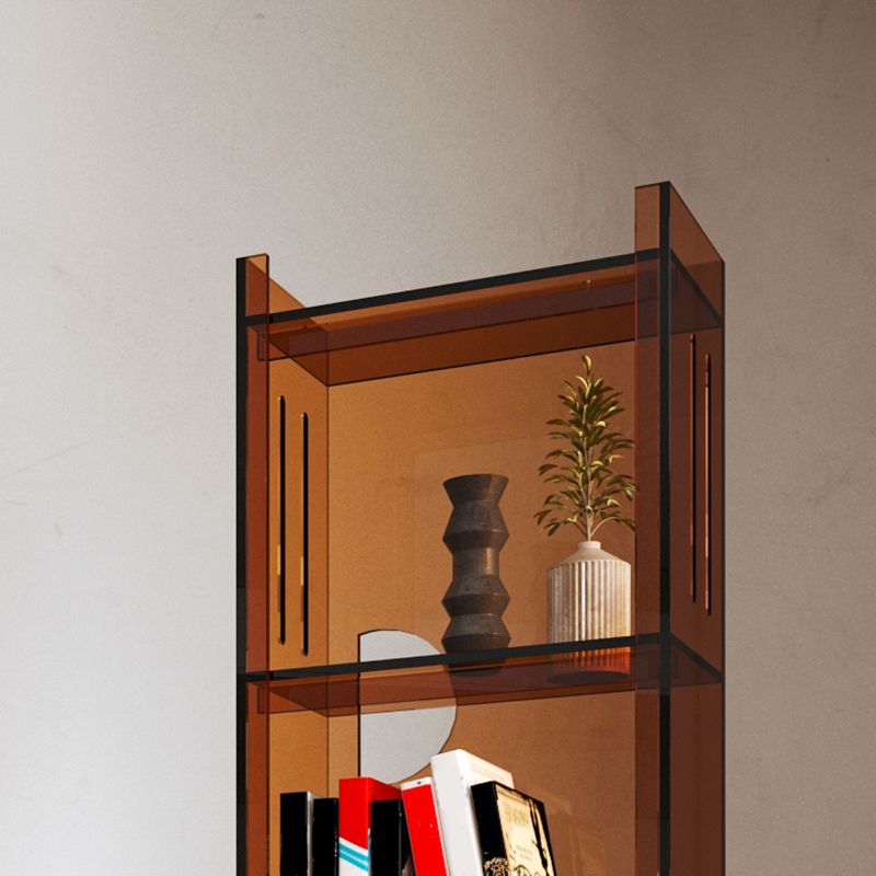 Modern Closed Back Standard Bookshelf Acrylic Bookcase with Rectangular Shelves