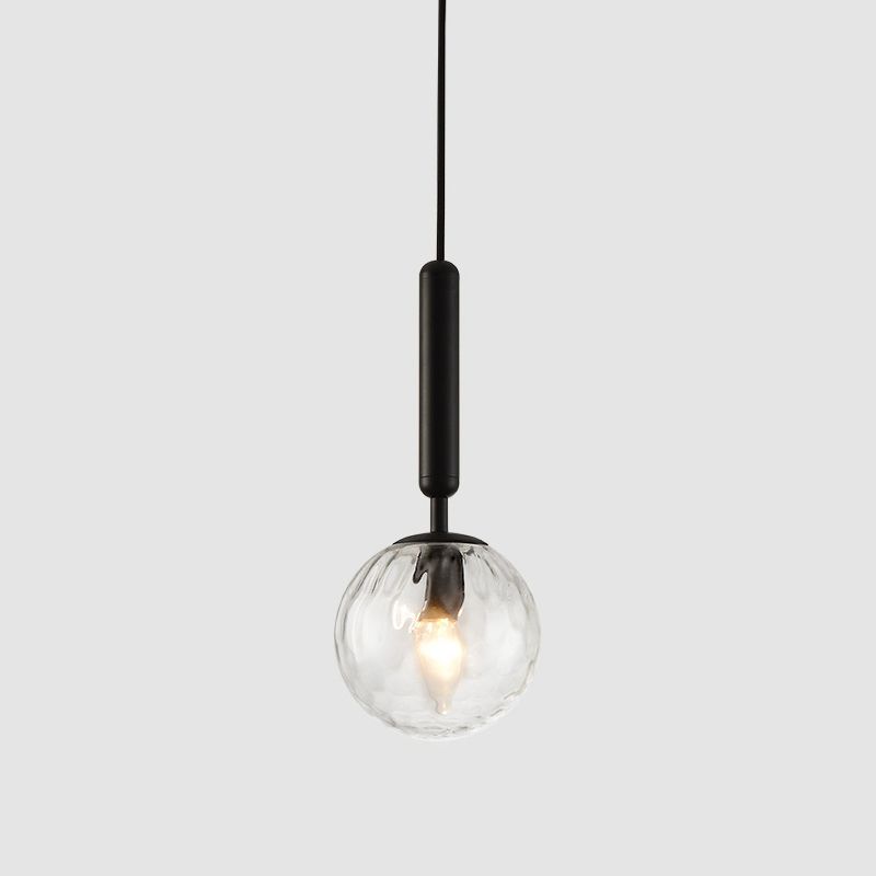 1 Light Pendant Lighting Fixtures Contemporary Spherical Glass Hanging Lights for Lounge