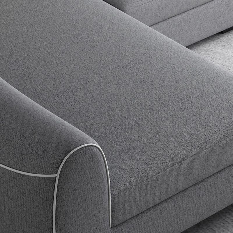 Contemporary Sewn Pillow Back Sofa & Chaise Square Tufted Sofa