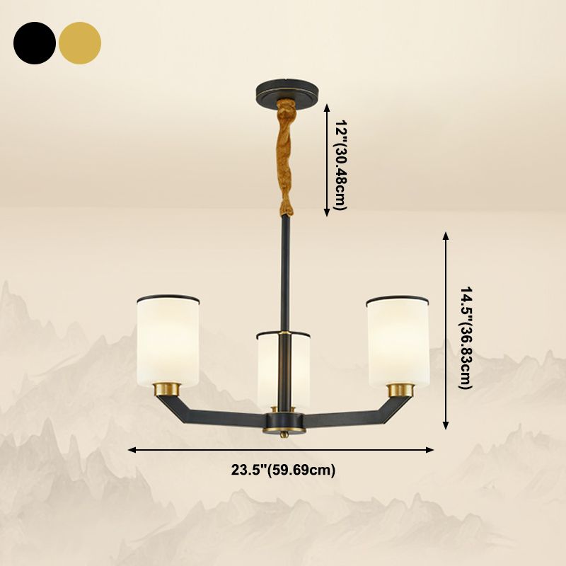 Copper Contemporary Hanging Light Fixtures Cylinder Ceiling Light for Living Room