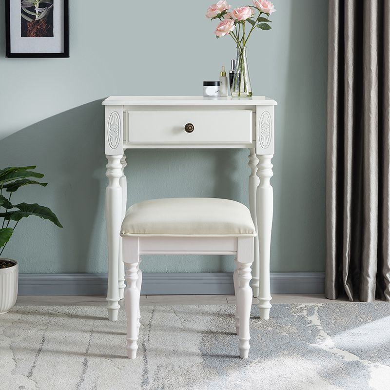 Traditional Rubberwood Bedroom Storage Box 1 Drawers Vanity Table