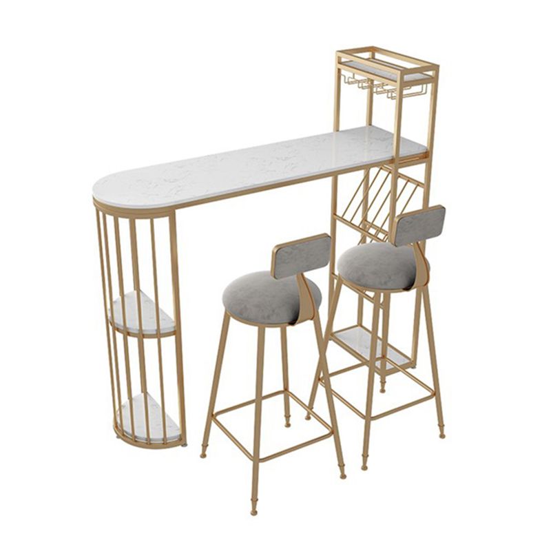 Specialty Pub Table Bar Height Glam Bar Table with Wine Rack