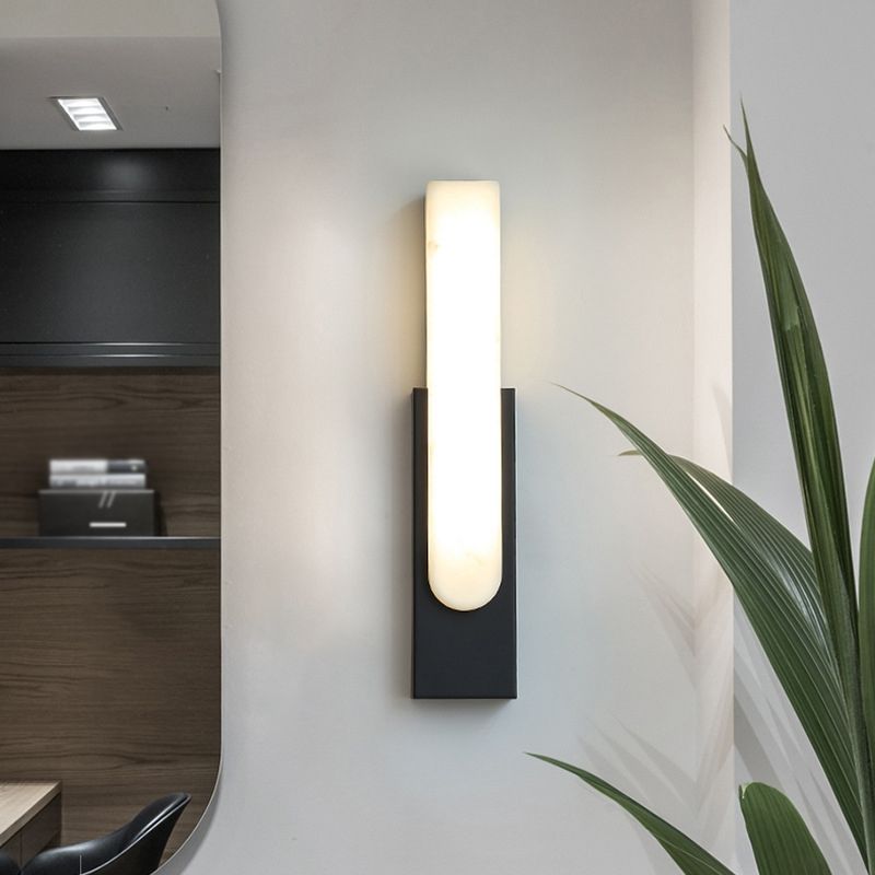 Rectangle Wall Mounted Light Fixture Contemporary Simplicity Stone Wall Lights for Corridor