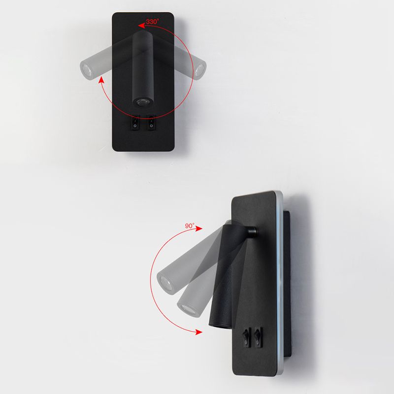 Aluminum Cylinderical Wall Lighting Fixtures Modern Minimalist Style 2 Lights Wall Light