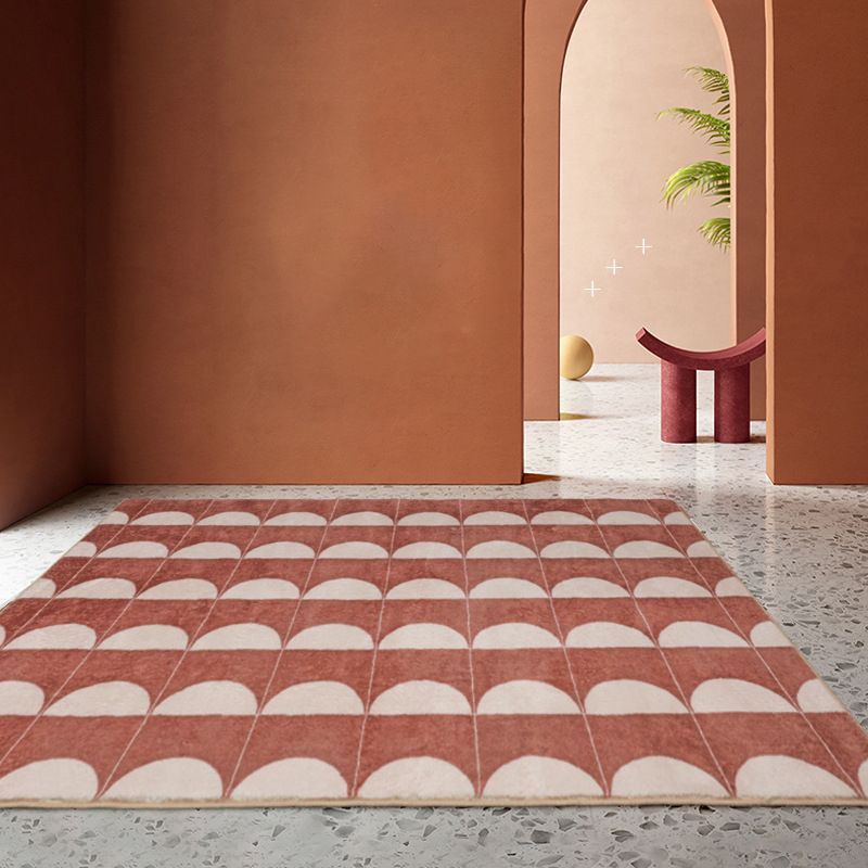 Green Modern Rug Polyester Circle Area Rug Washable Rug for Drawing Room